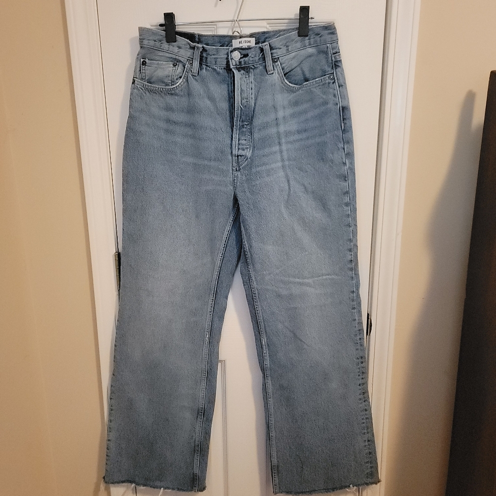 RE/DONE Medium Light Wash Button Fly Wide Leg Jeans Size 31 - Picture 2 of 5